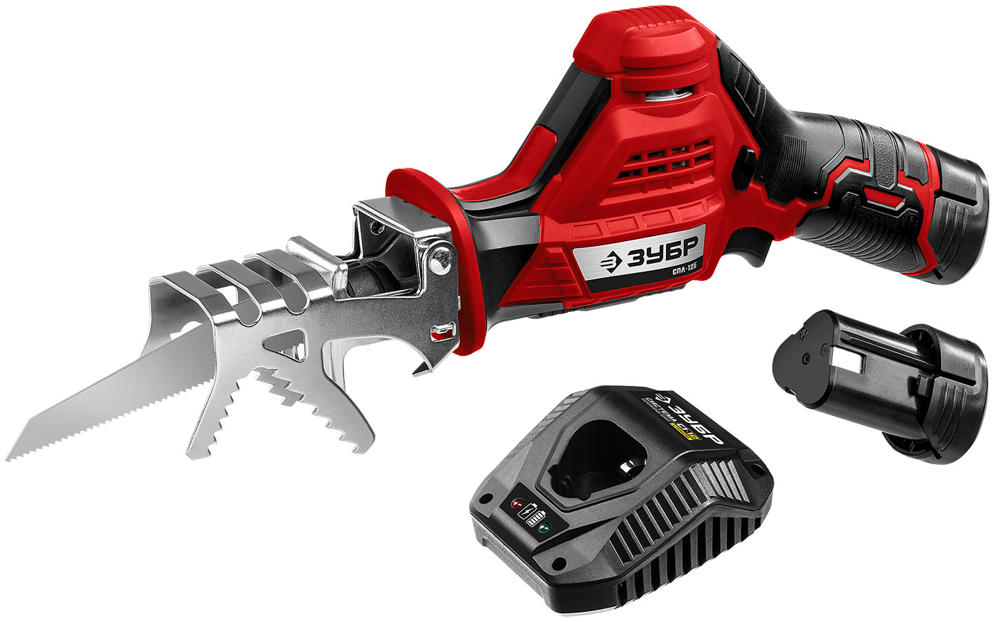 Изображение товара Пила сабельная Зубр С1-12 12 В 80 мм 2 АКБ 2 Ач, легкий и мощный инструмент для дома и профессионал