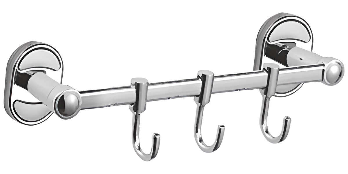 Изображение товара Планка с крючками для полотенец D-Lin D700, хром (D289700-3)