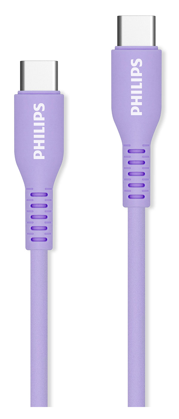 Кабель Philips USB C - USB C, 60W, 1.2 м, силиконовый, фиолетовый (DLC8601P/74) Кабель Philips USB C - USB C, 60W, 1.2 м, силиконовый, фиолетовый (DLC8601P/74)
