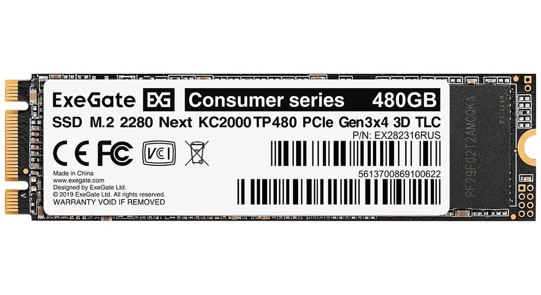 SSD накопитель ExeGate M.2 2280 480GB Next KC2000TP480 PCIe (EX282316RUS) SSD накопитель ExeGate M.2 2280 480GB Next KC2000TP480 PCIe (EX282316RUS)