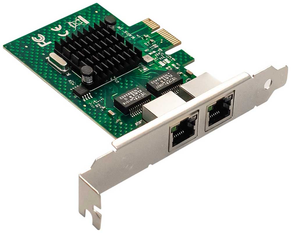 Изображение товара Сетевой адаптер ExeGate EXE-BCM5720 2 порта Ethernet PCIe для ПК