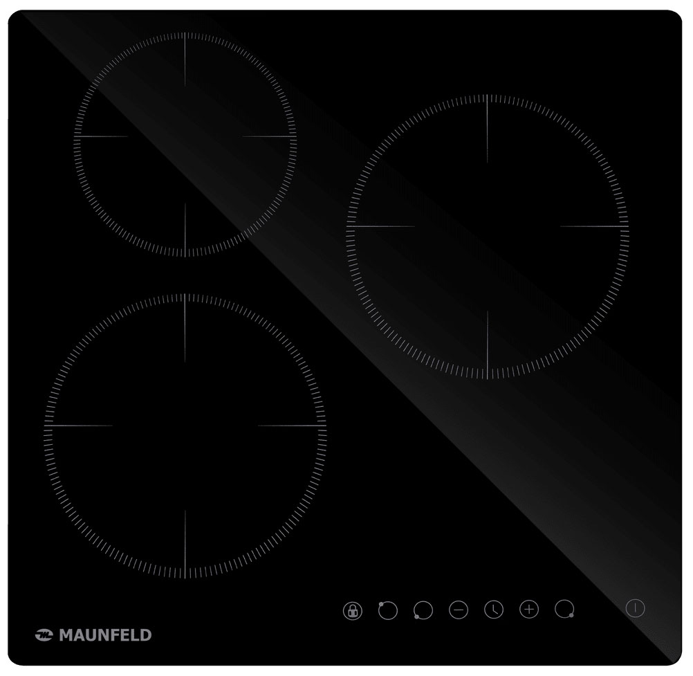 Изображение товара Электрическая варочная панель Maunfeld AVCE453BK стеклокерамика 3 конфорки быстрый нагрев