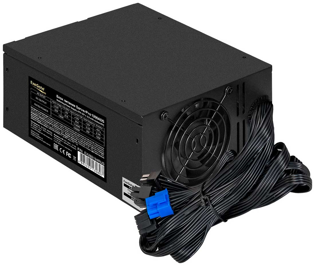 Изображение товара Серверный БП ExeGate 1200W ServerPRO-1200ADS (EX292194RUS)
