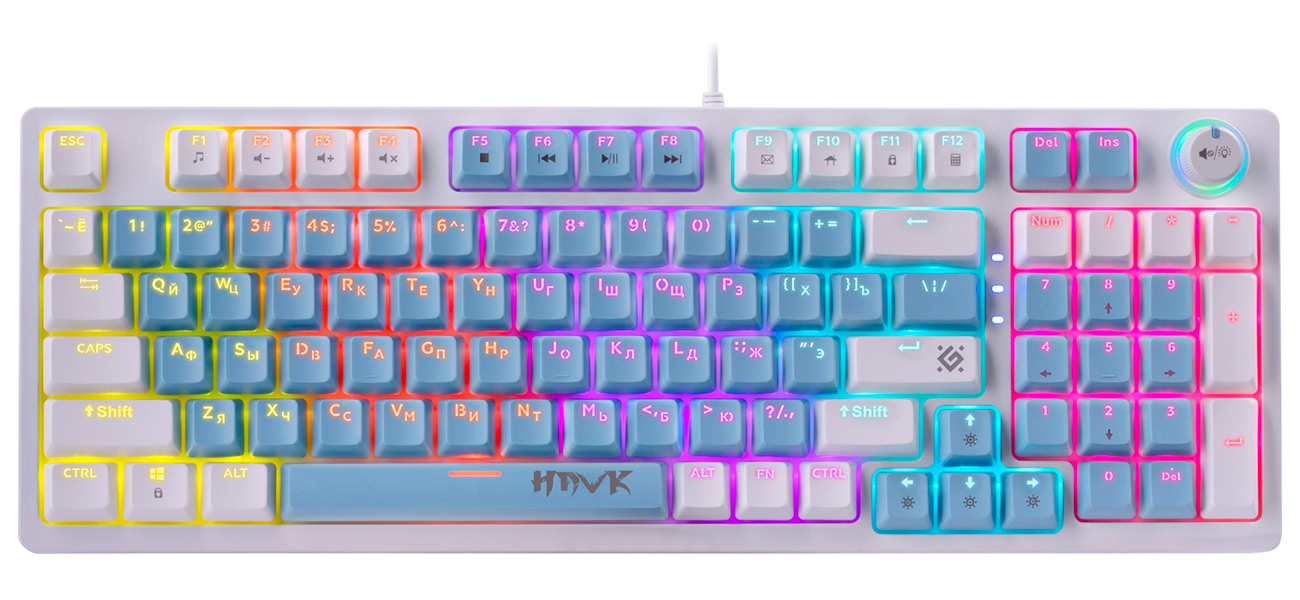 Изображение товара Механическая клавиатура Defender Hawk GK-418 RU голубой с RGB подсветкой