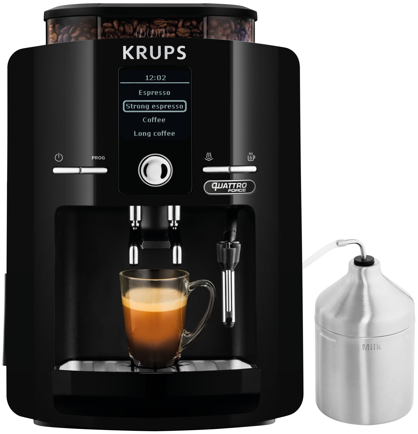 Изображение товара Кофемашина автоматическая Krups Espresseria Quattro Force EA82F010 черный
