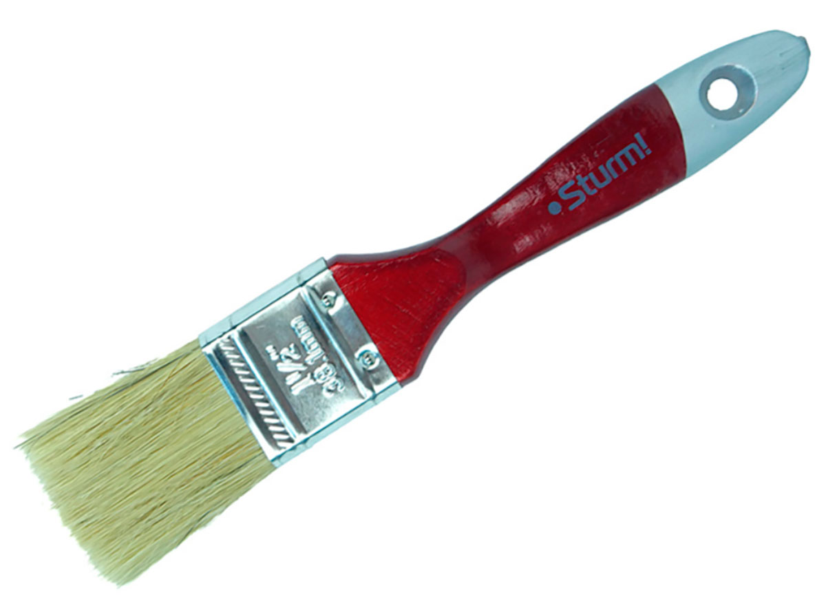 Изображение товара Кисть плоская Sturm! Profi, 1.5, 38мм, натуральная щетина, деревянная ручка (9040-23-038)