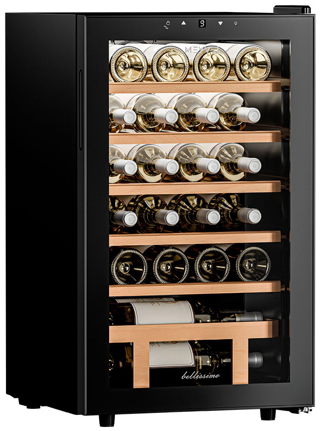 Изображение товара Элегантный винный шкаф Meyvel MV24-KBF1 для 24 бутылок с контролем температуры и влажности