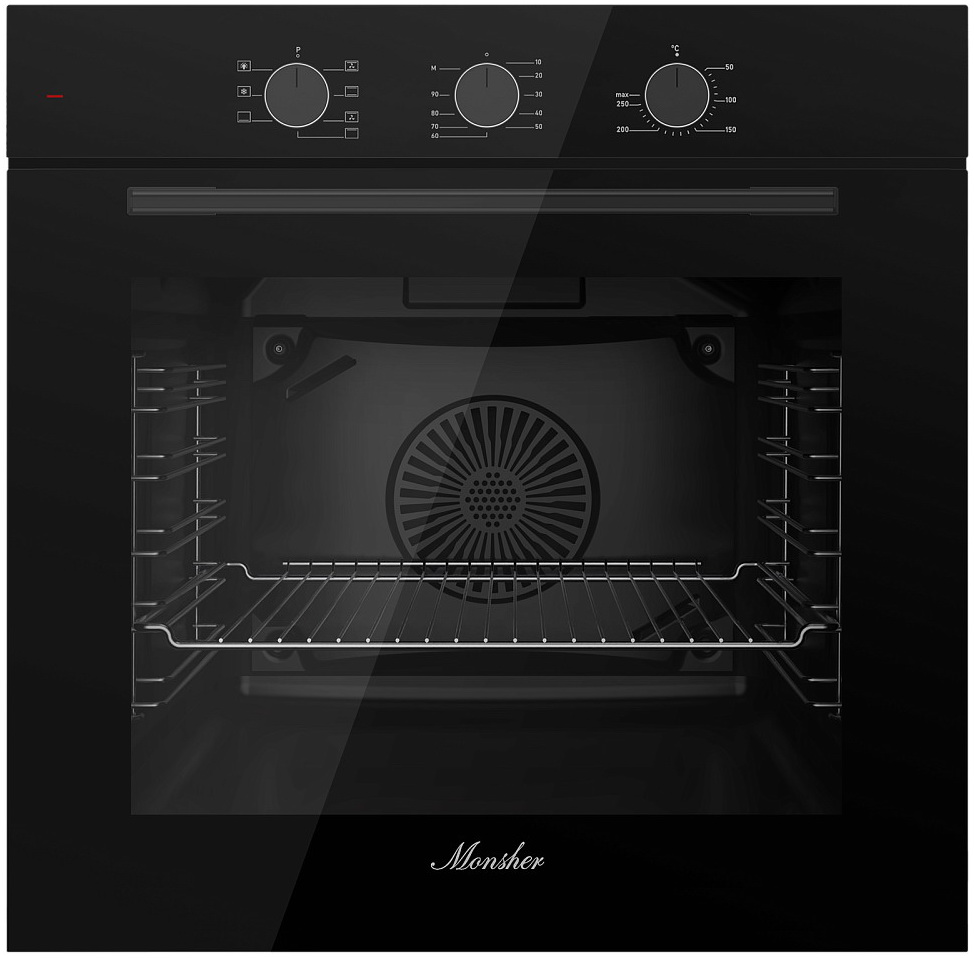 Изображение товара Электрический духовой шкаф Monsher MOE 6007 Noir с гидролизной очисткой и 5 режимами