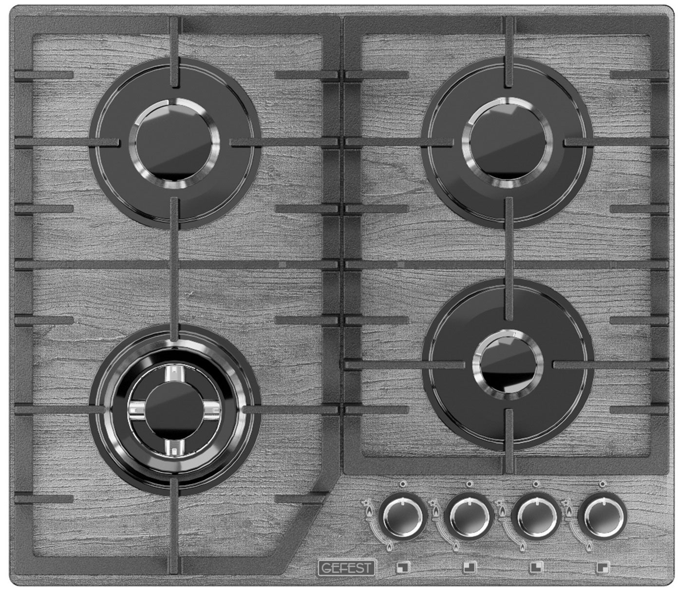 

Газовая варочная панель Gefest ПВГ 2232-01 Р35, Серый с рисунком "дерево"