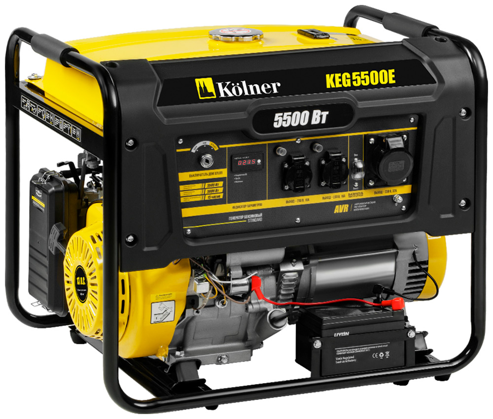 Изображение товара Генератор бензиновый Kolner KEG 5500E мощность 5500 Вт 15 часов работы