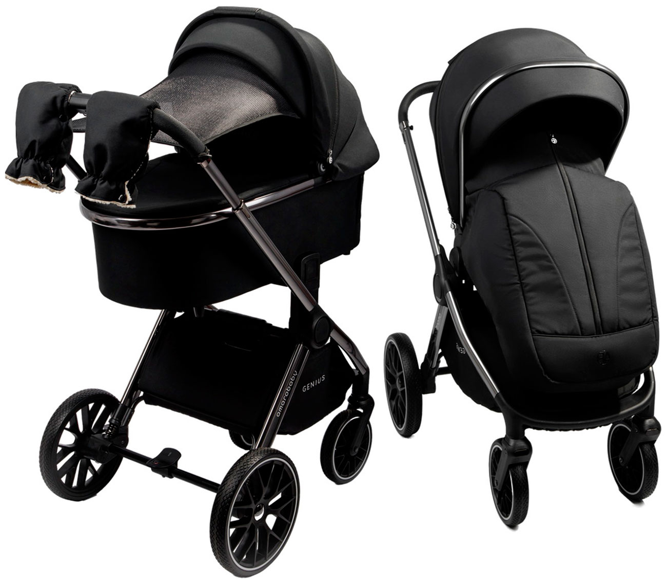 Изображение товара Коляска детская 2 в 1 Amarobaby Genius, черный Изображение товара Коляска детская 2 в 1 Amarobaby Genius, черный
