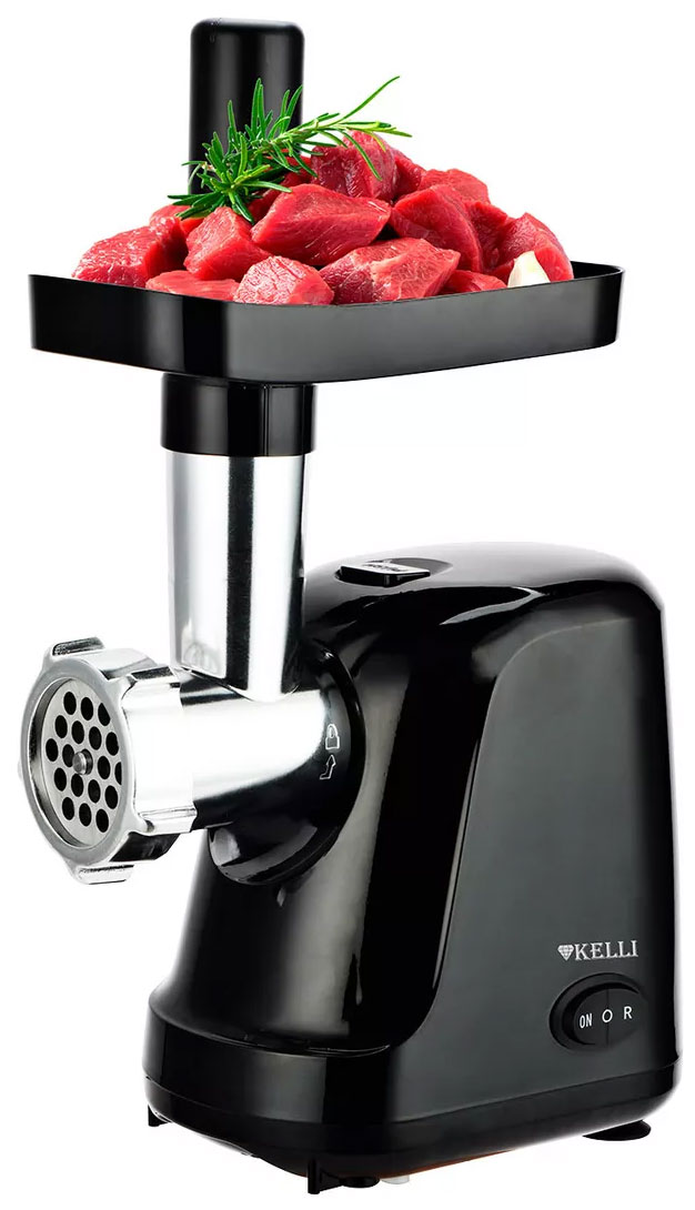 Изображение товара Мясорубка Kelli KL-5007 черная 2400 Вт с системой реверса и защитой от перегрузки