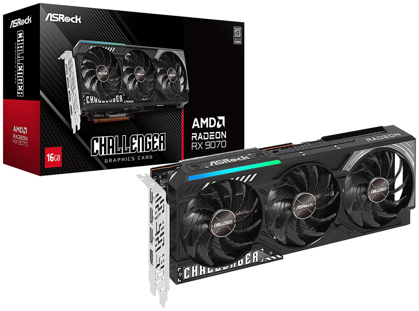 Изображение товара Видеокарта Asrock Radeon RX 9070 Challenger 16GB с поддержкой 8K