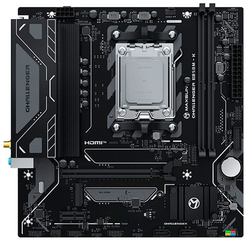 

Материнская плата Maxsun MS-Challenger B850M-K WIFI (AM5, mATX), Черный