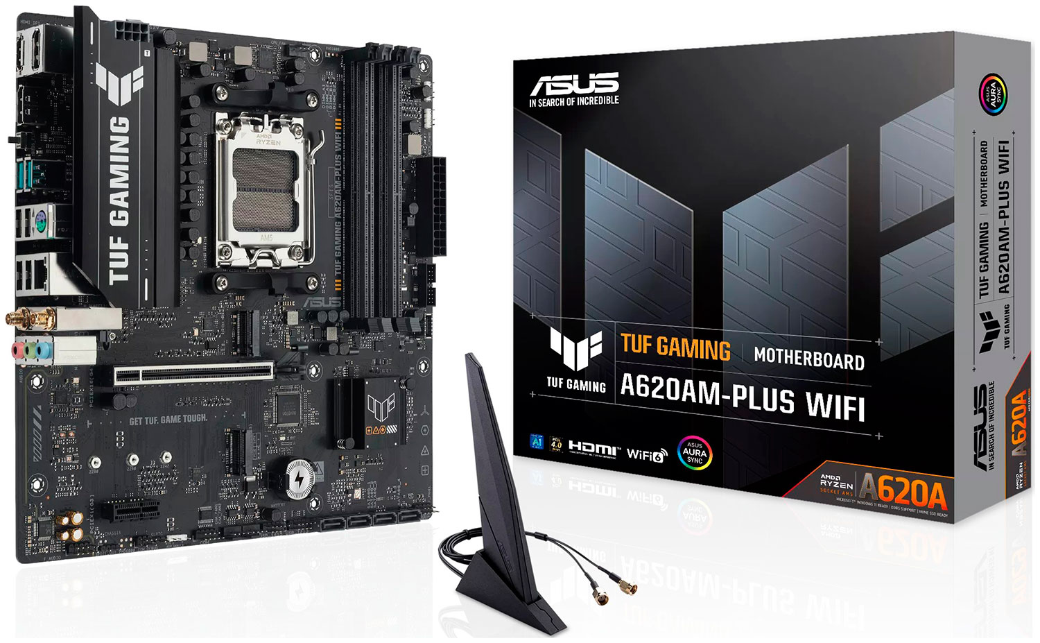 Изображение товара Материнская плата ASUS TUF GAMING A620AM-PLUS WIFI AM5 MicroATX