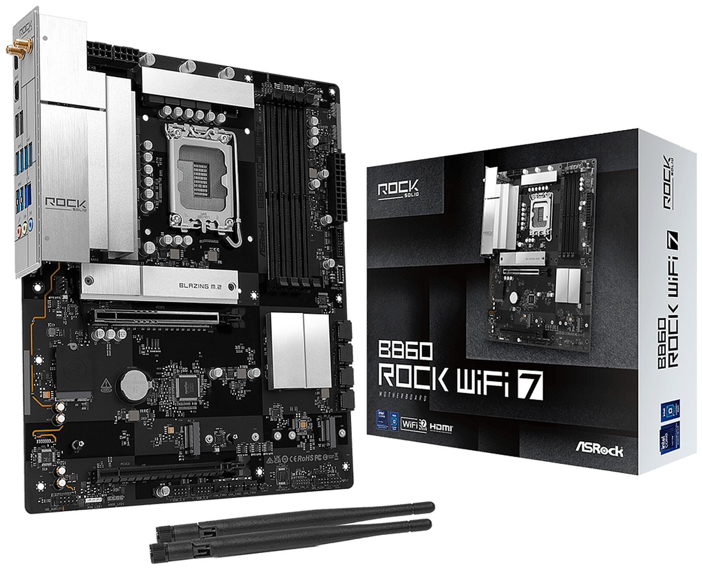 Изображение товара Материнская плата Asrock B860 Rock WiFi 7 (LGA1851, ATX) Изображение товара Материнская плата Asrock B860 Rock WiFi 7 (LGA1851, ATX)