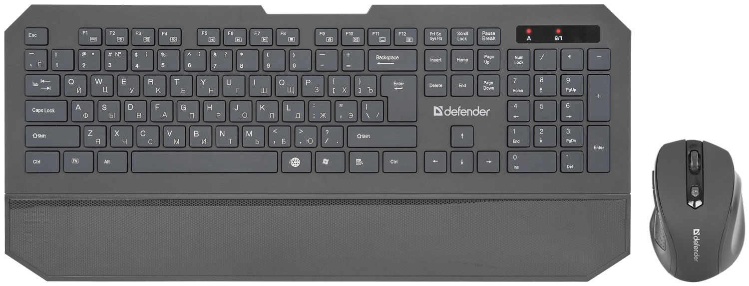 Изображение товара Беспроводной набор клавиатура и мышь Defender Berkeley C-925 RU, черный, мультимедийный