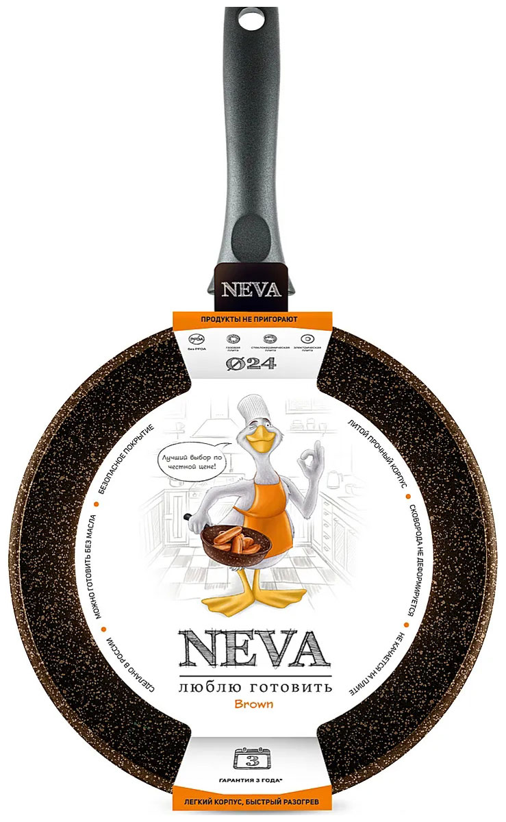 Изображение товара Сковорода НМП 24 Neva Granite Brown NGB124