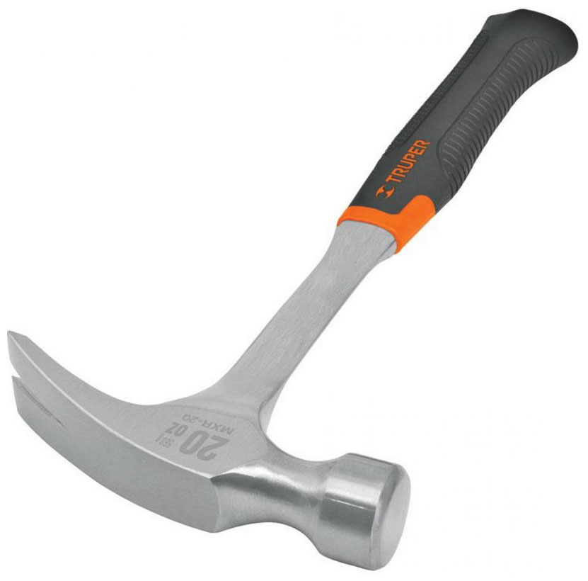 Изображение товара Молоток с гвоздодером Truper с полированным бойком, металлическая ручка MXR-20 16821
