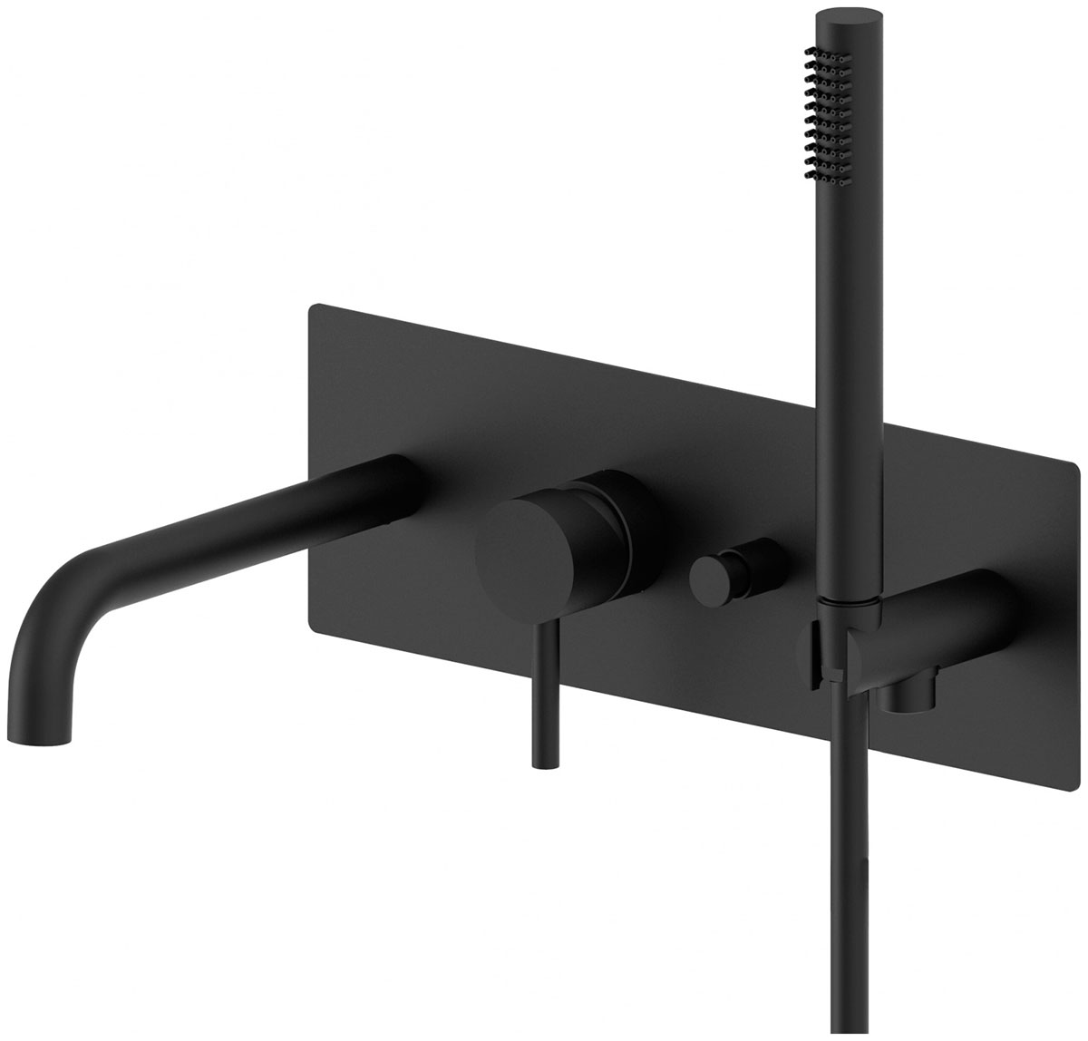 Изображение товара Смеситель для ванны с душем Paffoni Light LIG001NO с внутренней частью черный