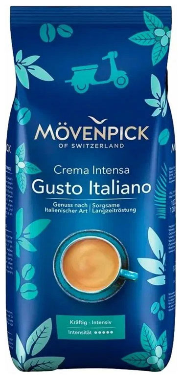 Кофе зерновой Movenpick Gusto Italiano, 1000 гр. кофе movenpick der himmlische 0 5кг зерновой 1753
