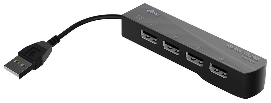 цена Разветвитель USB (USB хаб) Ritmix CR-2406 black