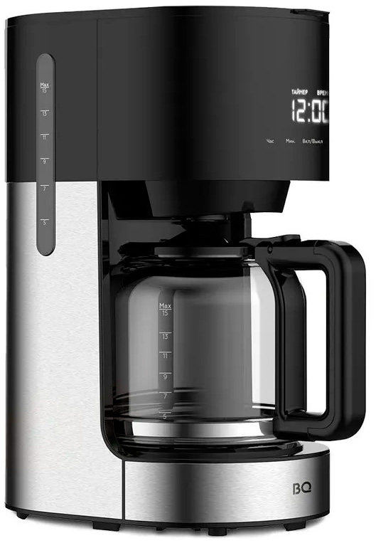Изображение товара Кофеварка капельная BQ CM1001 Черный-стальной 900 Вт 1.5 л
