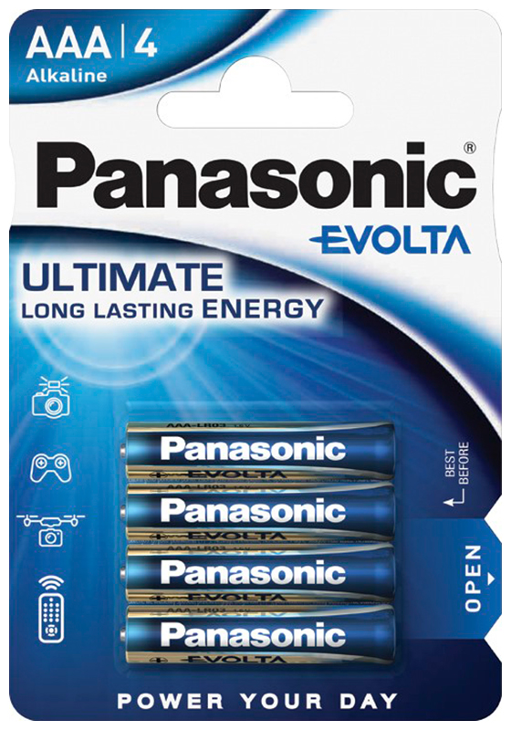 Батарейки Panasonic LR03 Evolta BL4 4шт элемент питания алкалиновый aaa lr03 1 5в energy alkaline 2021 bl 4 уп 4шт daewoo 5029903