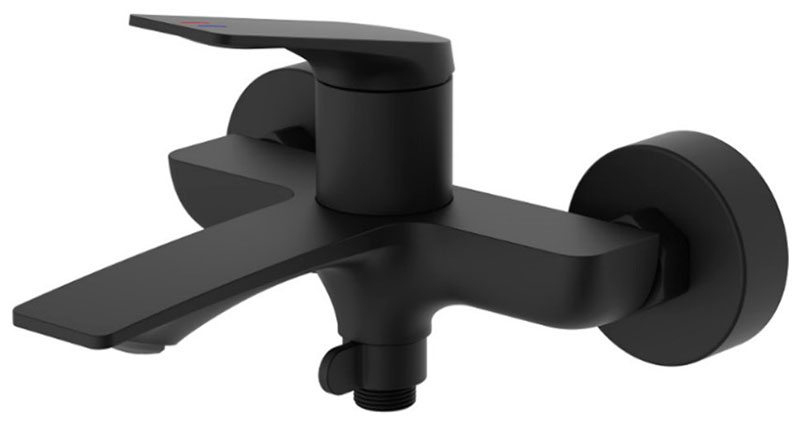 Изображение товара Смеситель для ванны Haiba HB816-7 черный с душевым гарнитуром, керамический картридж