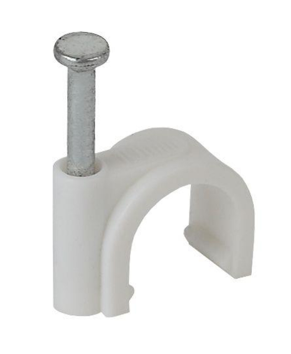 Изображение товара Кабели, провода и аксессуары ЭРА Скоба 6мм круглая пластиковая (уп.50шт) ЭРА