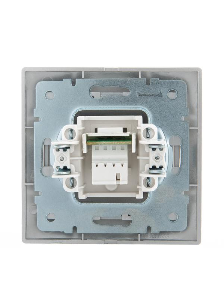 Изображение товара Розетки Lezard Розетка телефонная 1-м СП Mira RJ11 сер. метал.