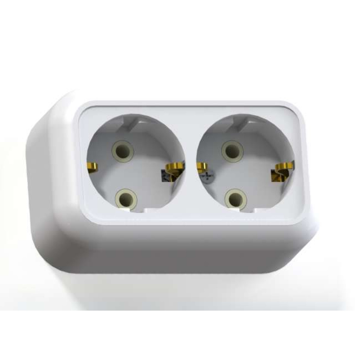 Изображение товара Розетки Кунцево-Электро Розетка 2-м ОП Валентина РА16-826 16А IP20 с заземл. бел. Кунцево