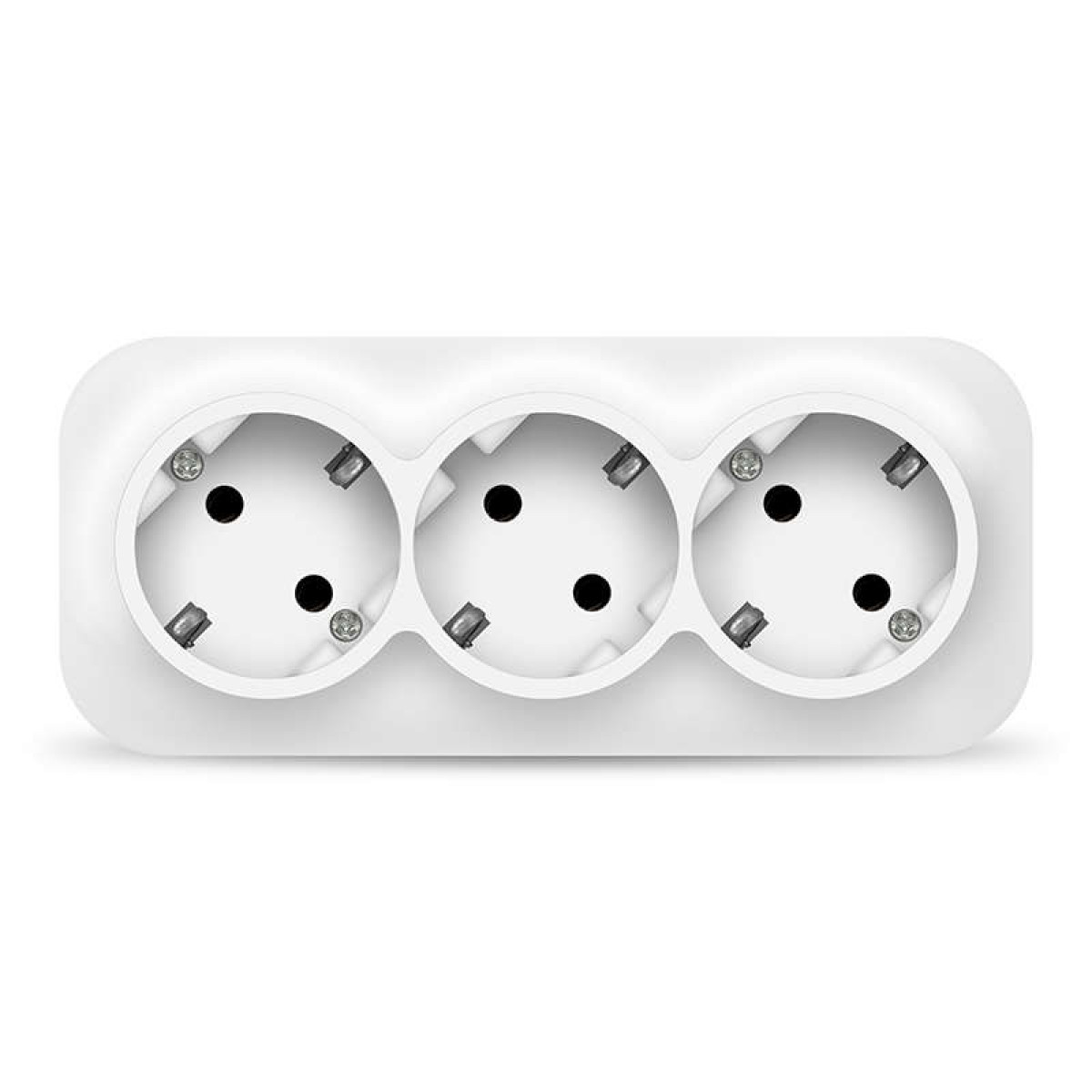 Изображение товара Розетки Ionich 3-м ОП 16А IP20 с заземлением белые для дома и офиса