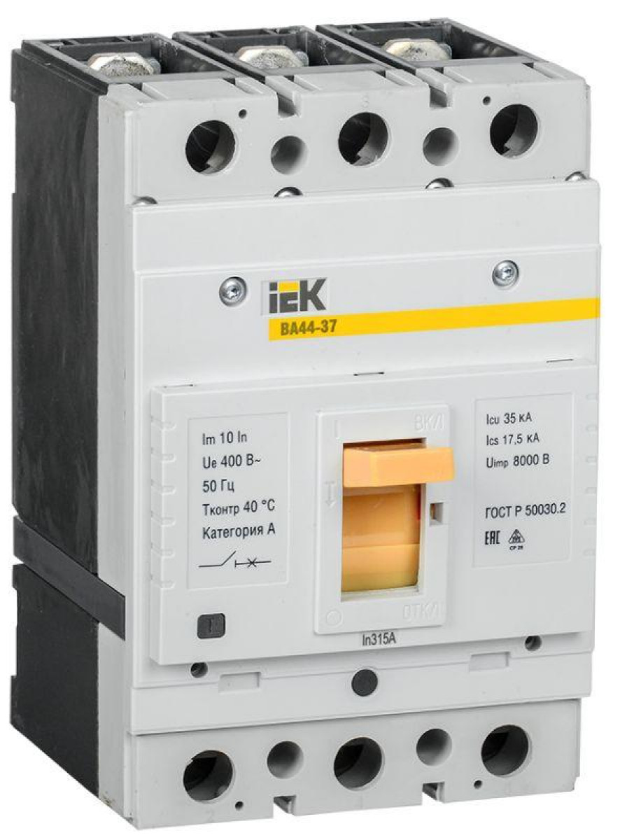 Изображение товара Низковольтное и промышленное электрооборудование IEK Выключатель автоматический 3п 315А 35кА ВА44-37