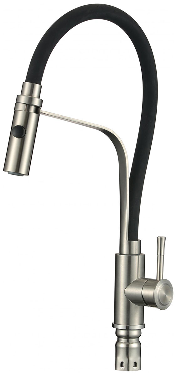 Изображение товара Смеситель для кухонной мойки Savol с гибким изливом S-SUS6012-01 черный сатин