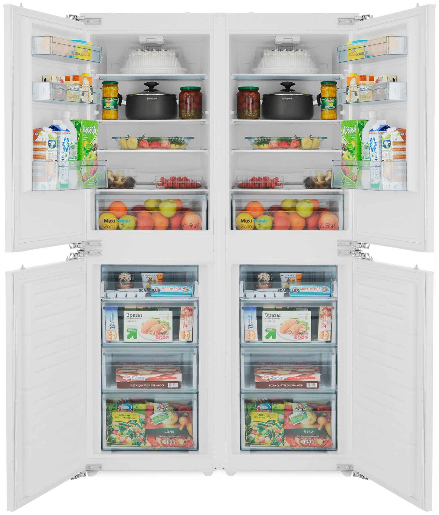 цена Встраиваемый холодильник Side by Side Scandilux CSBI249M (CSBI249M+CSBI249M)