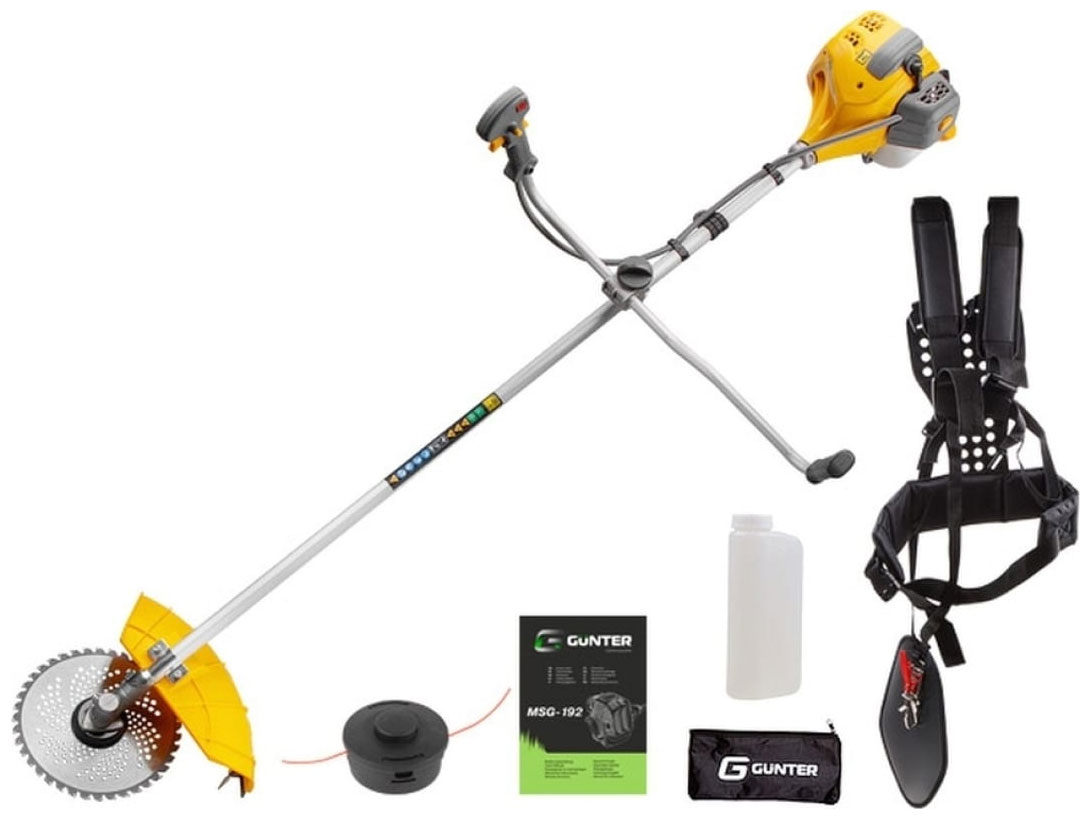 

Мотокоса Gunter MSG-192, с пильным диском и головкой, 1.90 кВт, Черный/желтый