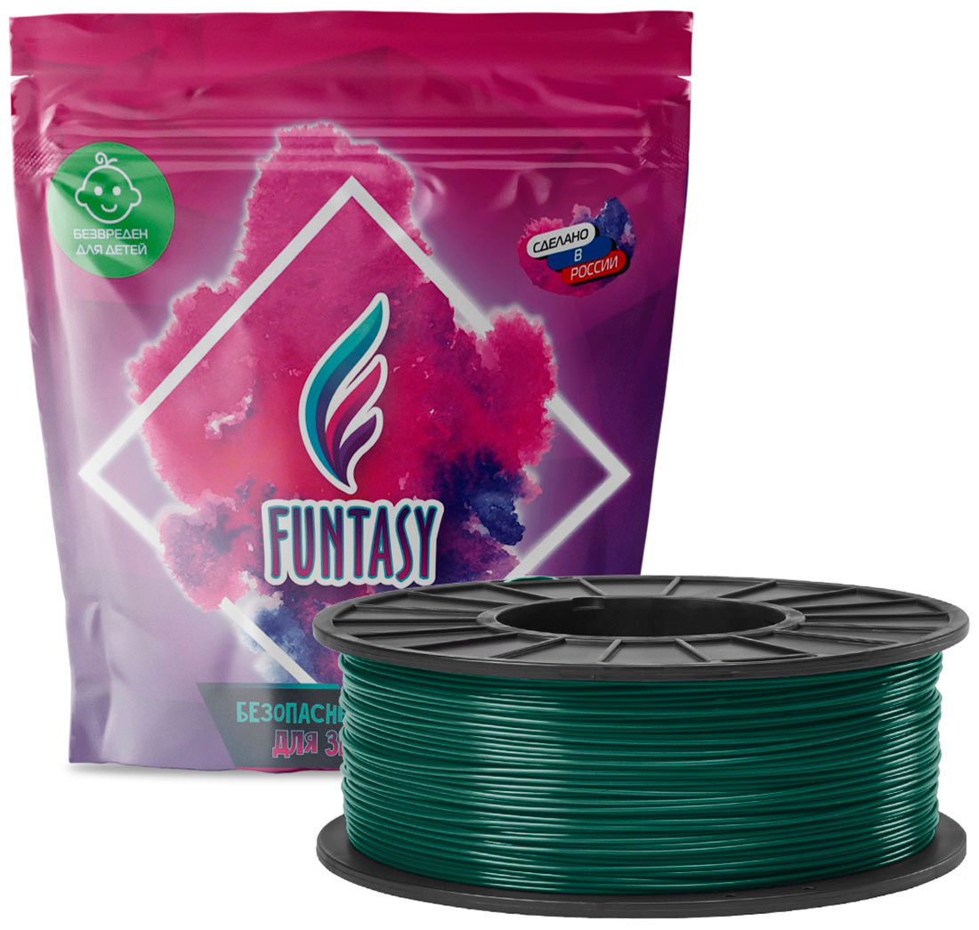 цена Пластик в катушке Funtasy PETG, 1.75 мм, 1 кг, темно-зеленый