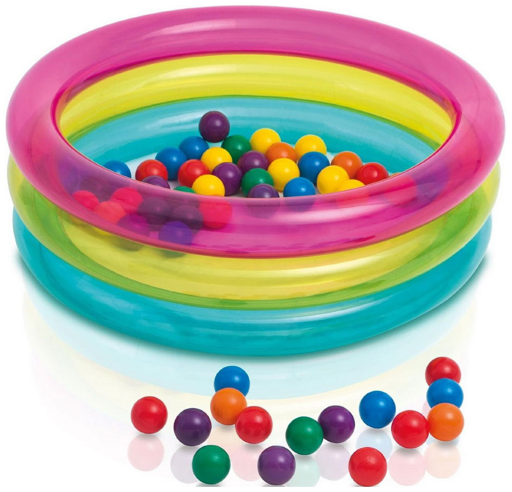 Изображение товара Детский надувной бассейн с шарами Интекс Малышок 86х25 см яркий и безопасный