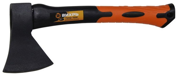 Изображение товара Универсальный топор ВИХРЬ Т600Ф для плотницких работ, сталь и фибергласс