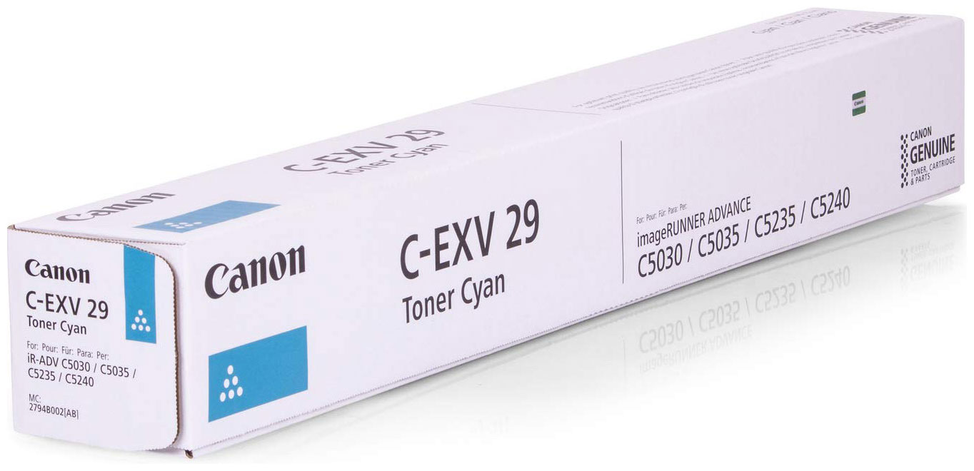 Изображение товара Тонер-картридж Canon C-EXV 29 C 2794 B 002 голубой для цветной лазерной печати