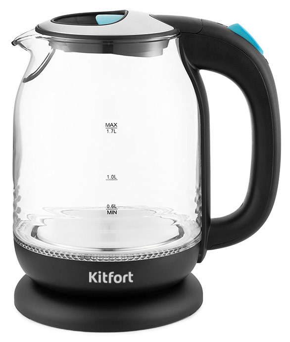 Чайник электрический Kitfort KT-654-1, голубой чайник электрический kitfort kt 654 1