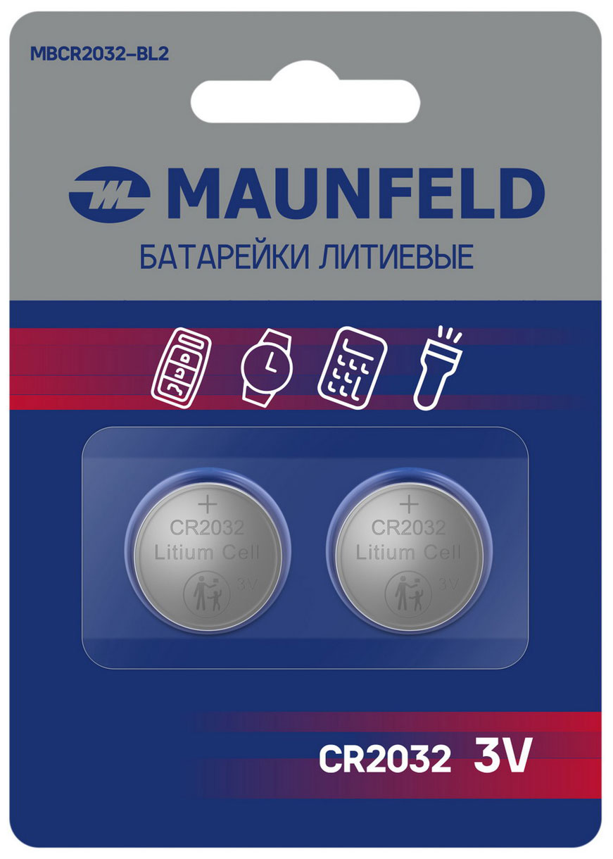 Изображение товара Батарейка Maunfeld Lithium CR2032 (MBCR2032-BL2), блистер 2 шт.