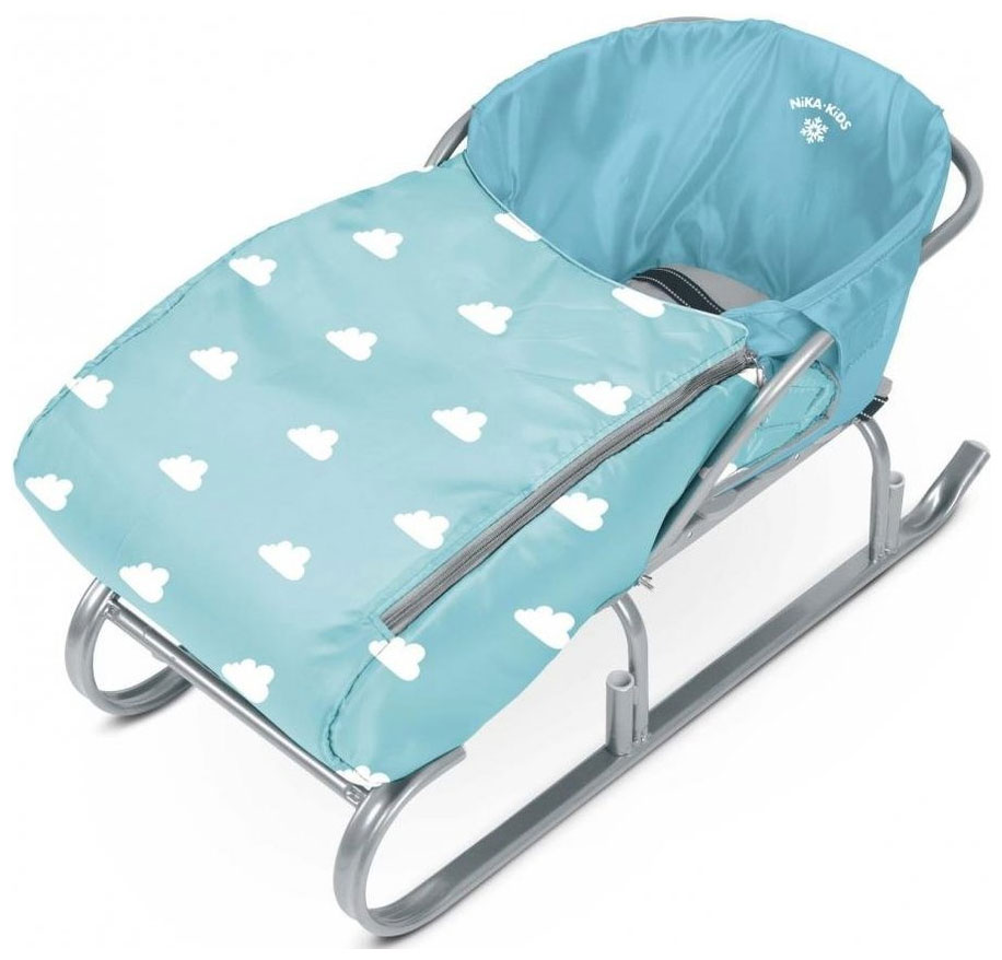 

Матрац Ника для санок, универсальный, с облачками, голубой (СС3/8)
