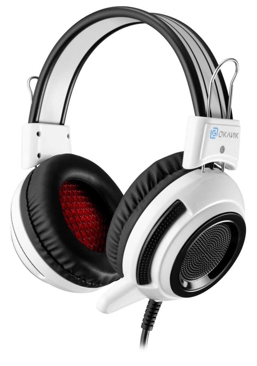 Изображение товара Наушники с микрофоном Oklick HS-G300 ARMAGEDDON белый/черный 2.2м мониторные оголовье (361558)
