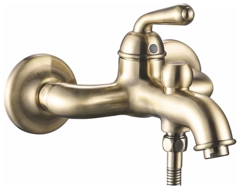 Изображение товара Смеситель для ванны Rose R02Q бронза с керамическим картриджем и душевым гарнитуром