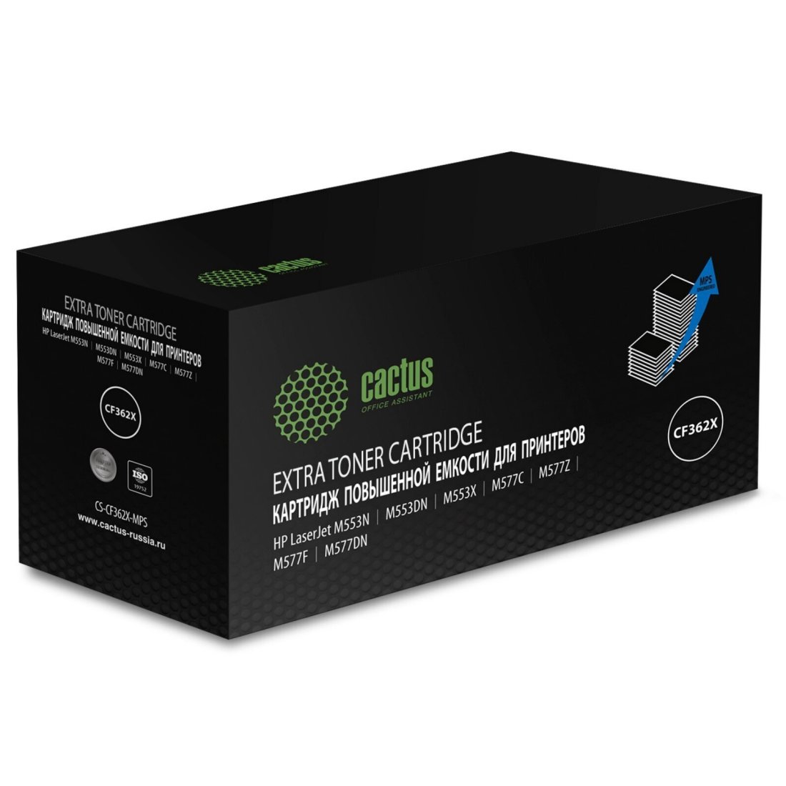Изображение товара Картридж лазерный Cactus CS-CF362X-MPS CF362XX желтый (18000стр.) для HP CLJ M552dn/M553dn/M553N/M553x
