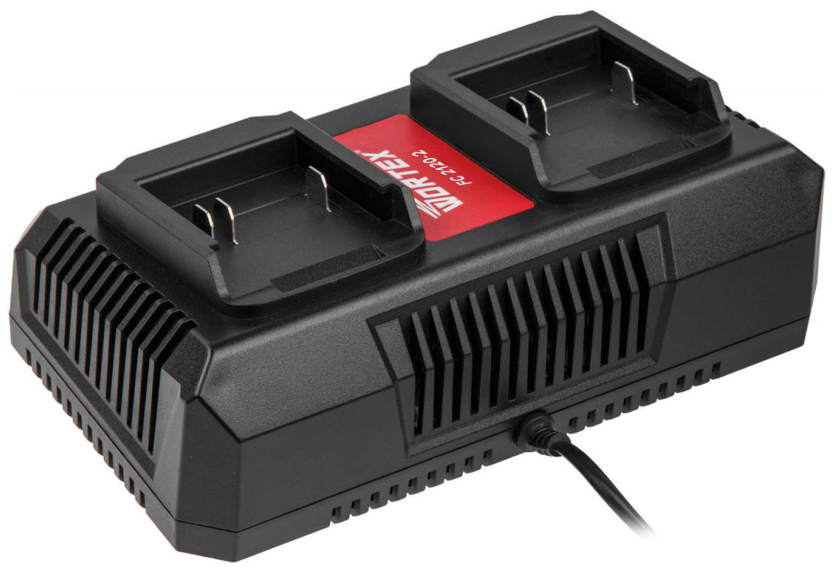 Изображение товара Зарядное устройство Wortex FC 2120-2 ALL1 (18 В, 4.0 А + 4.0 A, 2 слота, быстрая зарядка) (0329183)