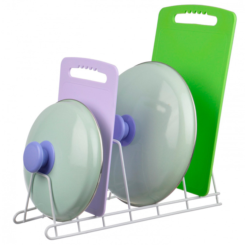 Изображение товара Подставка для крышек Рыжий кот Bosito, 16х18х34 см, хром (103694)