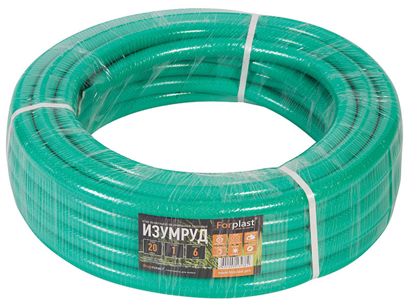 Изображение товара Шланг ПВХ армированный ForPlast Изумруд 20 м диаметр 1"